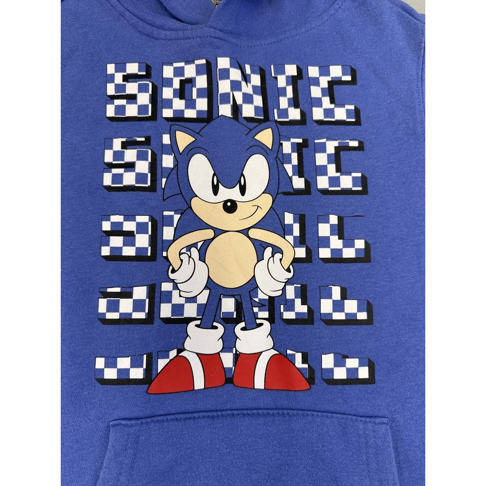 SONIC THE HEDGEHOG Graphic Pullover Hoodie M Blue 60%COTTON 40%POLYESTER - Picture 3 of 9
